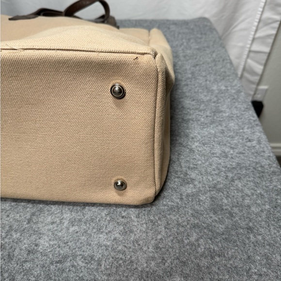 Restoration Hardware Large Heavy Duty Canvas Tote Bag with Leather Handles - Picture 13 of 16